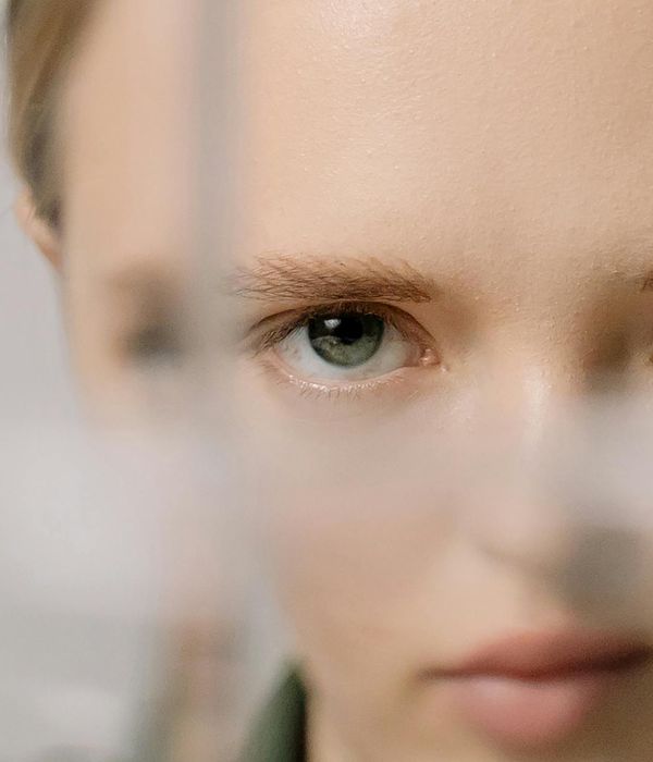 Young woman with bright eyes showing clarity and focus